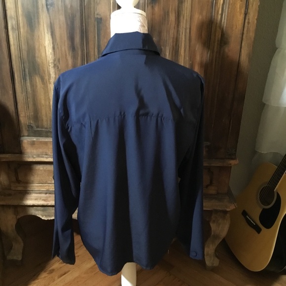 Navy Blue Business Blouse - Picture 3 of 3